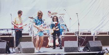 Dead Men Don't Surf, ( AKA The Dickless Deltones) Taste of Orange County, back in the last century. (6) blonde Fender Showman amps. You don't see that every day ! Me with Kerry Chester and Ron Eglit and Steve Aschoff from the Deltones.
