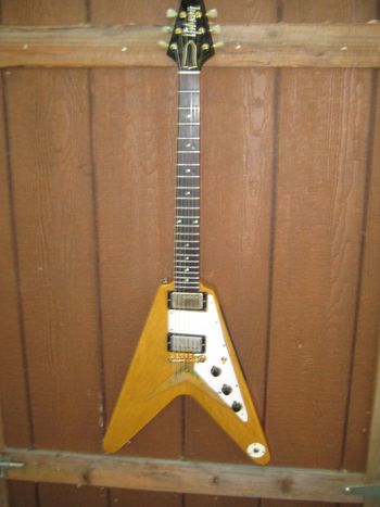 ANOTHER 1958 Gibson Korina Flying V !  Nearly 5% of the total production of these creatures have passed through my shop over the last 52 years.

