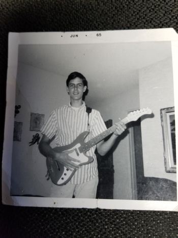 Me with my first solid body electric guitar. A Vox Clubman from England. Traded in My Kay archtop electric at Judkins Music in Garden Grove, Ca. 1965

