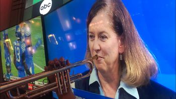 This woman may have a future in trumpet after her TV career
