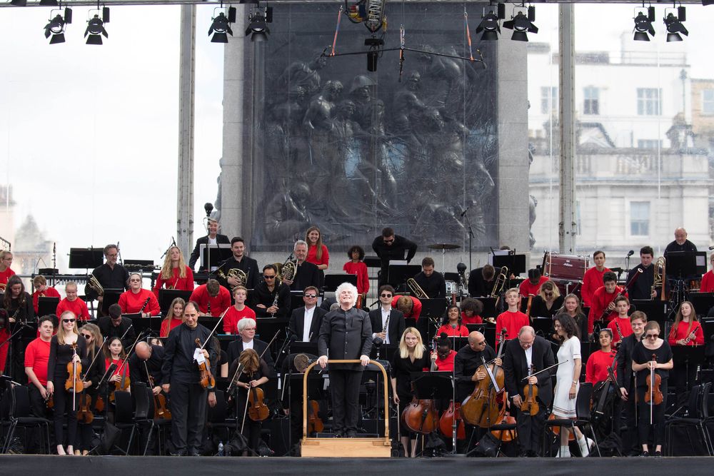 Sir Simon Rattle, Trafalgar Square, BMW Classics, London Symphony Orchestra, LSO
