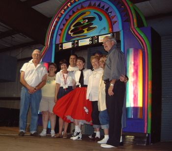 Lindy with her fans at the "Fifties Night Theme Dance" held at the Beaver Motor Coach Regional Rally in Orlando, Fl. Jan. 30, 2002
