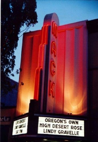 Mack Theater Marquee for Lindy's concert in McMinnville, Or. May 1, 2004
