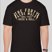 THE 40 ACRE MULE LIGHTNING ROCK & ROLL BLACK OR GREY T-SHIRT