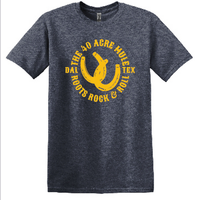 THE 40 ACRE MULE ROOTS ROCK & ROLL HEATHER NAVY T-SHIRT