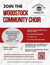 Woodstock Community Choir Winter 2024 Registration