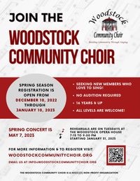 Woodstock Community Choir - Spring 2023 Registration