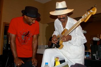 Larry Graham and Marcus Miller after concert Tokyo - 2010
