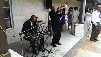 Darwin & Derwin after performing for the Gilbreath/Butler wedding reception at The Briscoe Manor
