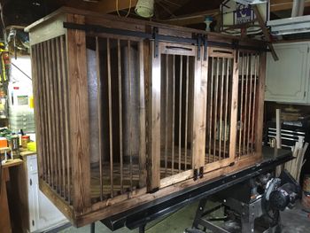 2021 custom dog crate w/barn doors
