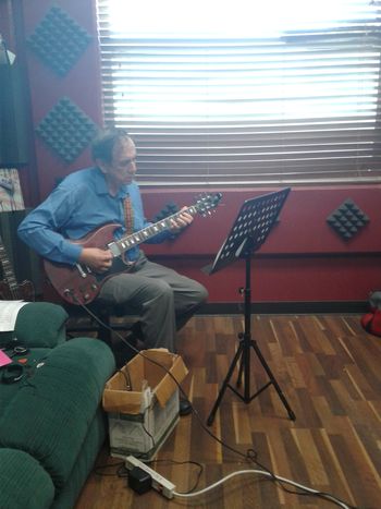 Herb Oliva recording the guitar parts to the songs on the album "Choose to Believe"
