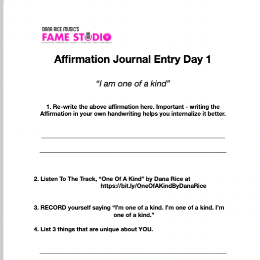 Affirmation Journal By Dana Rice