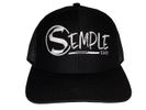 Black Mesh Cap with White Embroidering