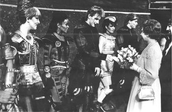Queen Elizabeth II meets the cast of Starlight Express
