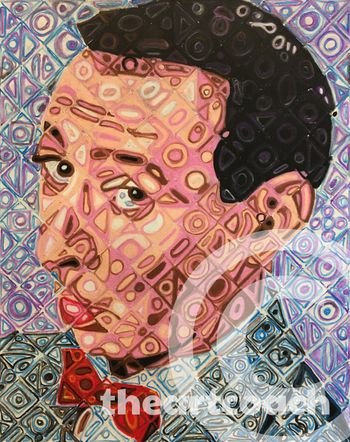 PEE WEE HERMAN |Abstract Grid Series | 16" x 20" | Oil Pastel on Paper | 2016 | $400
