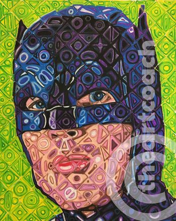 BATMAN |Abstract Grid Series | 16" x 20" | Oil Pastel on Paper | 2016 | $400
