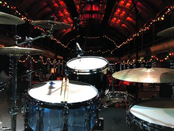 Who doesn't love a photo of a drum kit in an awesome venue?
