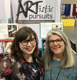 Brenda Ellis and Laurel, daughter, at Rocky Mountain Homeschool Convention in 2019.