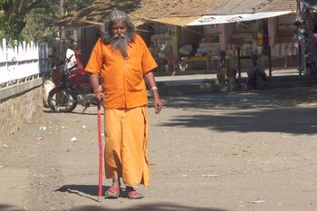 Sadhu walking
