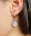 Combination of ring and lever dangle earrings