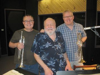 Denny and Dave in the studio with Bob Freedman
