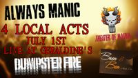 CANCELLED - Dumpster Fire/Always Manic/Theater of Malum/Ben and Bren @ Geraldine's