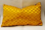 Good Quality Golden Squares Complete Ornamental Cushions 20" x 12"