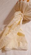 Cream Cotton  Irregular Striped Complete Bolster with a Lace Trimmed Tie