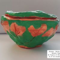 Green and Gold Small Ornamental Vase 