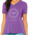 Cultivate Joy women's V-neck t-shirt - Purple 