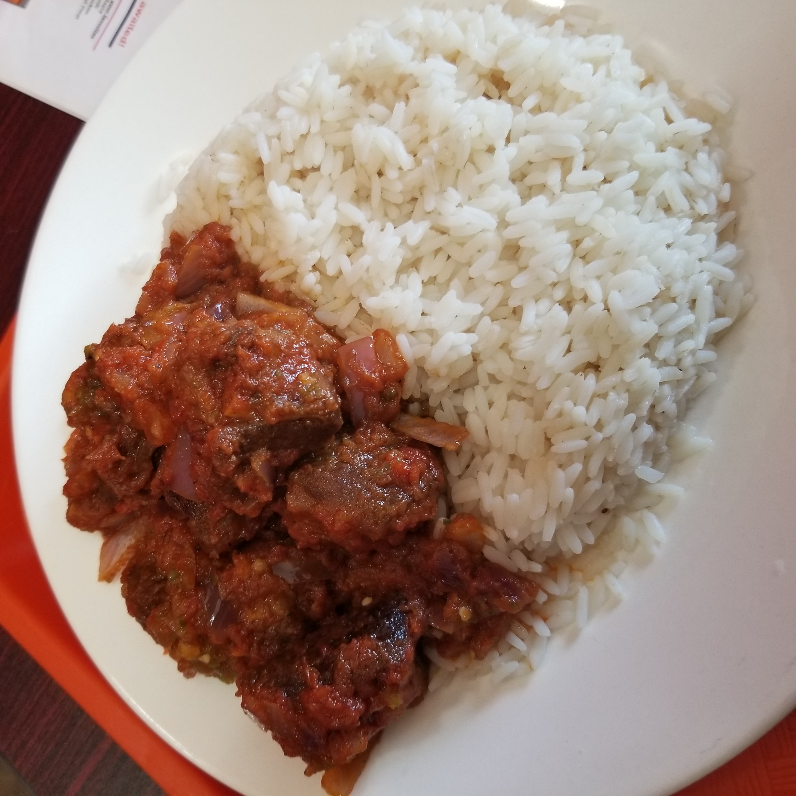 pepper goat and rice