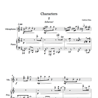 Characters No.1 and 2 for Piano and Vibraphone *Hard Copy SCORE*