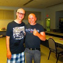 Kim Mitchell and myself in the green room before our set
