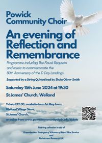Powick Community Choir Evening of Reflection and Remembrance TICKETS ON SALE FROM 01/05/2024