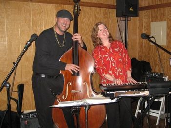 Gary Feist and Marilyn at a wedding reception
