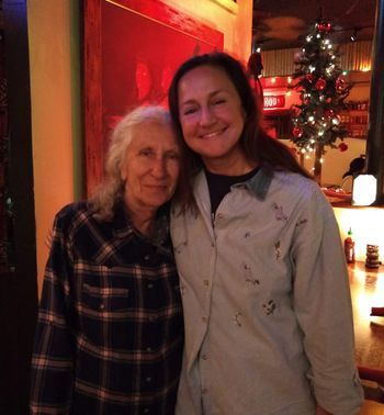 with Patti Maxine at Hula's Island Grill in California
