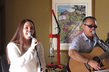 Performing at Red Feather Winery in the Tasting Room.
