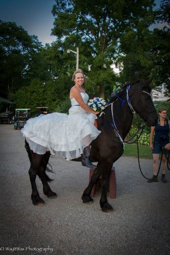 Brides ride to the altar
