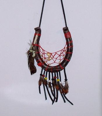 I made this for a friend who has no horses, but found the shoe on his property. He lives in Nova Scotia. Made in Jan 2007
