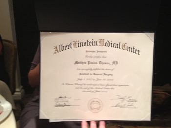 Matthew graduated from his surgical residency in June, 2012
