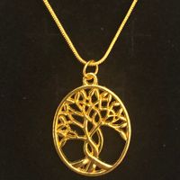 Tree of Life necklace (large, gold plated 22" chain)