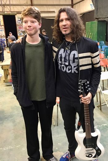 Lee with Phil X (Bon Jovi) at Camp IMC 2017

