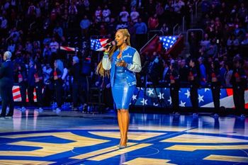 Singing The National Anthem for the Detroit Pistons Game
