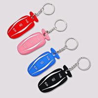 Silicone Tesla S & X Key Fob Cover/ Key Chain- Red Color