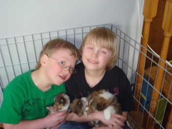 "My Boys" Brandon & Ben with puppies
