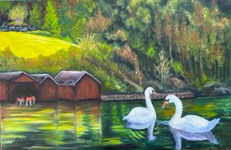 Boat House, Oil, 234x36, $900