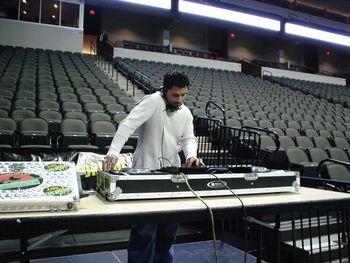 DOING A SOUND CHECK @ THE SEARS CENTRE
