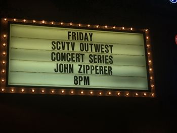 OUtWest Concerts Presents and evening with John Zipperer
