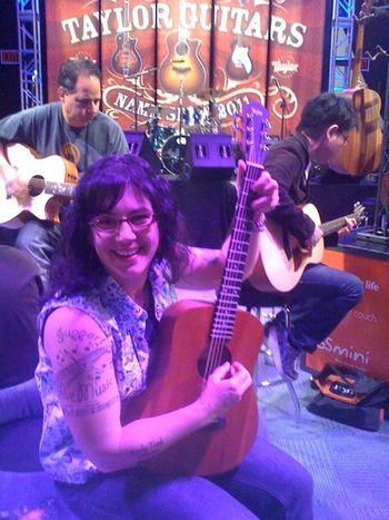 Liz at Taylor Guitars NAMM 2011 room!
