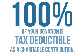 Your donation is 100 percent tax deductible!
